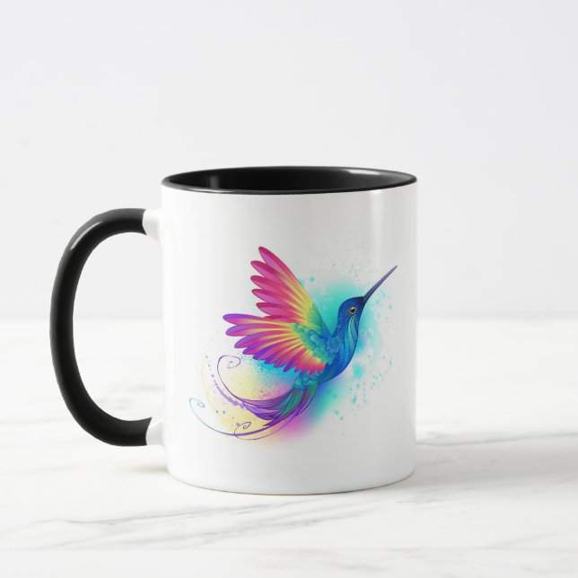 Taza Colibrí Arcoíris Exótico (Izquierda)