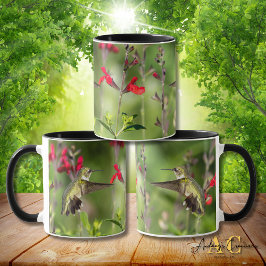 Taza Colibrí de Garganta Rubí "en Salvia Roja Radio"