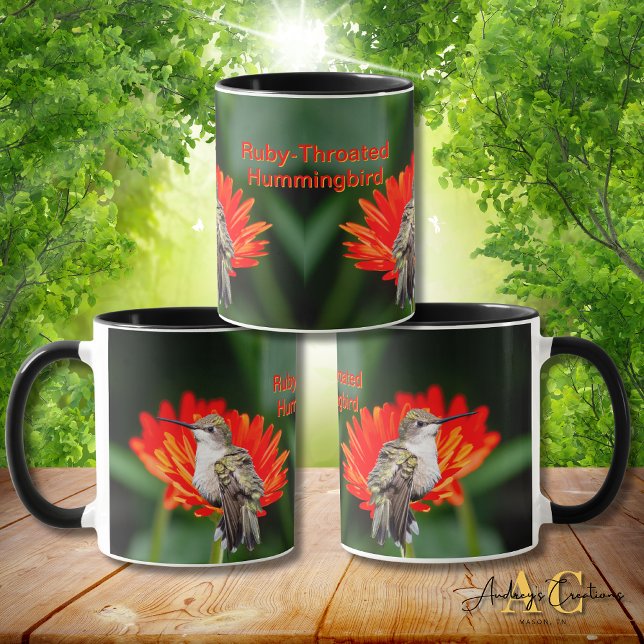 Taza Colibrí de Garganta Rubí "Gerber Daisys" (Subido por el creador)