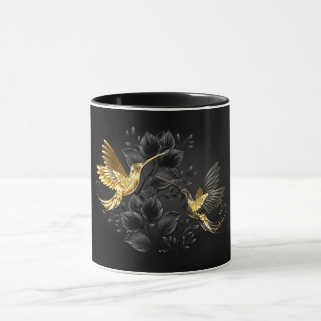 Taza Colibrí negro y dorado (Centro)