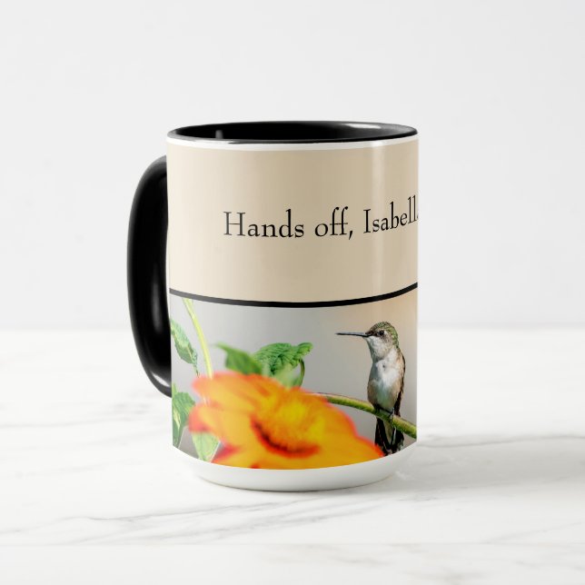 Taza colibrí personalizable (Anverso izquierdo)