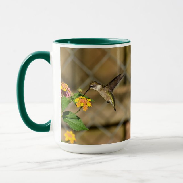 Taza Colibrí sobre Lantana 15 oz Mug (Izquierda)