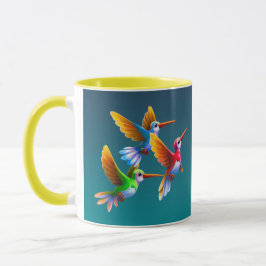 Taza Colibríes coloridos en vuelo