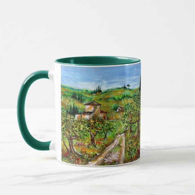 TAZA COLINAS VERDES Y OLIVOS PAISAJE TOSCANO (Izquierda)