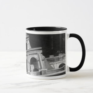 Taza Coliseo romano con dibujos arquitectónicos