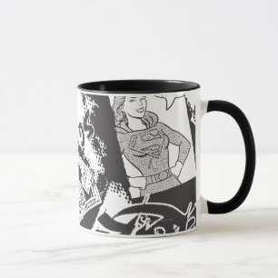 Taza Collage blanco y negro de Supergirl