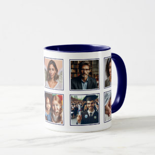 Taza Collage de 10 fotos personalizadas para familia, a