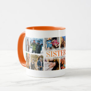 Taza Collage de 12 fotos Hermana Naranja