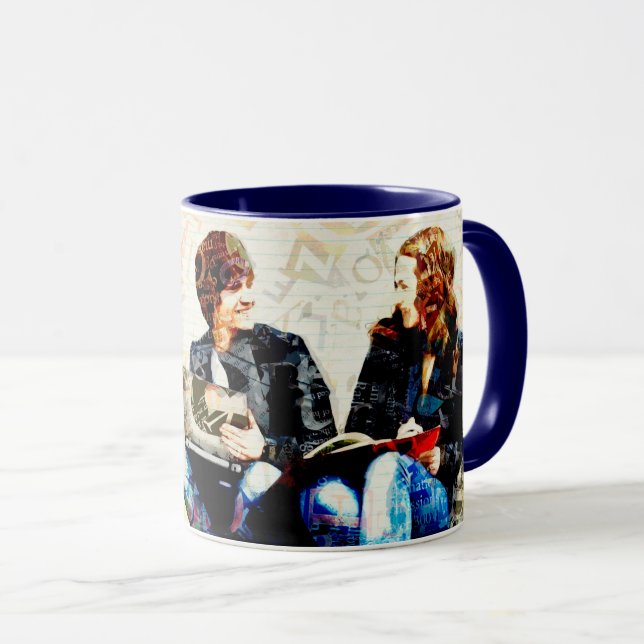 Taza Collage de adolescentes con temática de escuela pe (Anverso derecho)