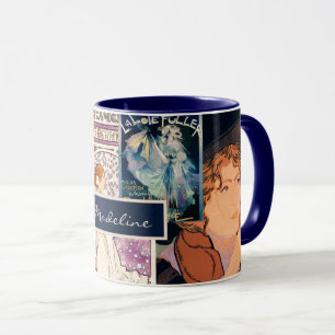 Taza Collage de arte francés vintage personalizado