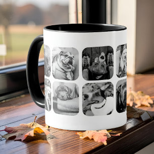 Taza Collage de cuadrícula de aplicación de 12 fotos mi
