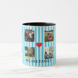 Taza collage de familia a rayas pastel