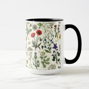 Taza Collage de flores silvestres