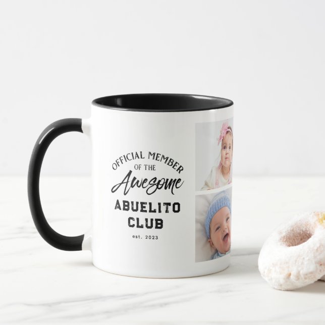 Taza Collage de fotos alucinante Abuelito Mug (Con donut)