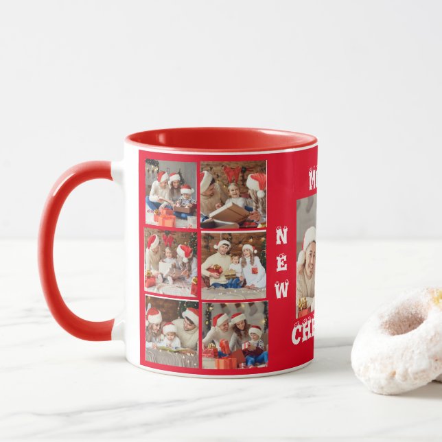 TAZA COLLAGE DE FOTOS COMPLETO MERRY CHRISTMAS MUG COLL (Con donut)