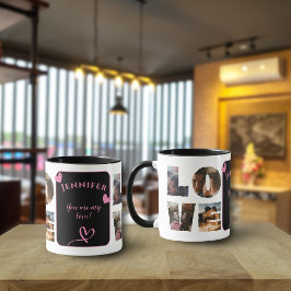Taza Collage de fotos de amor personalizado en mosaico 