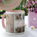Taza Collage de fotos de la abuela Cute<br><div class="desc">La moderna taza de café de la abuela con una plantilla de seis collage de fotos,  la palabra "tu mejor abuela" con un lindo degradado rosado y los nombres de los nietos.</div>