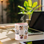 Taza Collage de fotos de la madre melocotón rosa<br><div class="desc">Un regalo para tu madre, celebrando su vida con un collage de 14 fotos. Texto negro: La mejor mamá de todos los tiempos. Personalice y utilice sus propias fotos de ella, sus hijos, esposo, mascotas, amigos. Elegante color rosa y melocotón. Perfecto como regalo del Día de la Madre, para cumpleaños...</div>