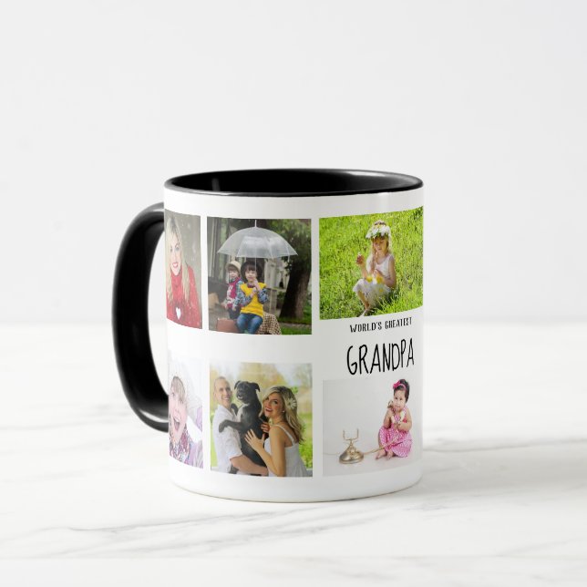 Taza Collage de fotos de los nietos más grandes del mun (Anverso izquierdo)