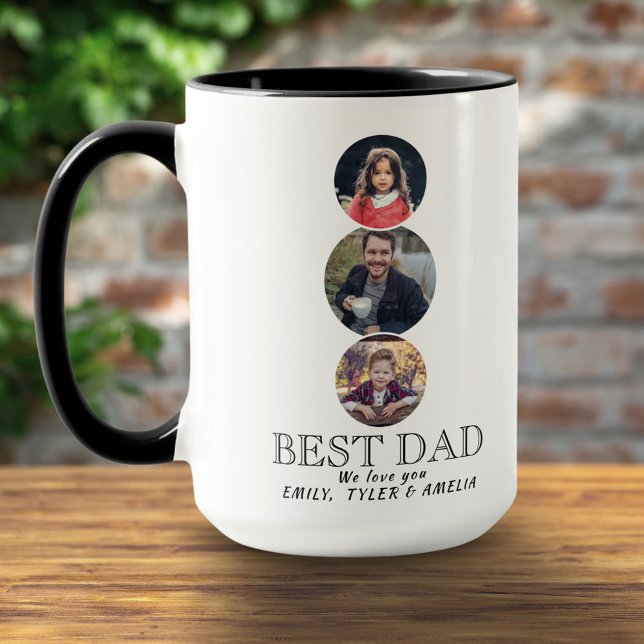 Taza Collage de fotos de Óvalo del Día 3 del Mejor Padr (Subido por el creador)
