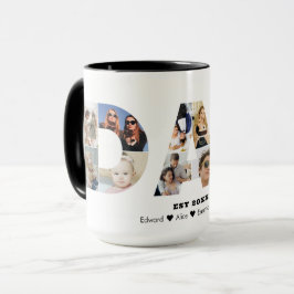 Taza Collage de fotos de papá recortando cumpleaños del