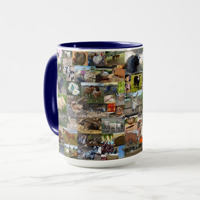 Taza Collage de fotos de vida de la granja, (Anverso izquierdo)