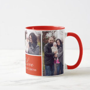 Taza Collage de fotos del monograma 4