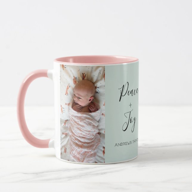 Taza Collage de fotos Delicado Script 2 (Izquierda)