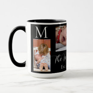 Taza Collage de fotos familiar monograma personalizado