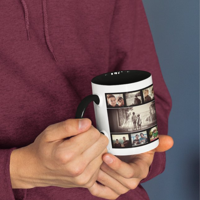Taza Collage de fotos oscuro de los mejores amigos del  (Subido por el creador)