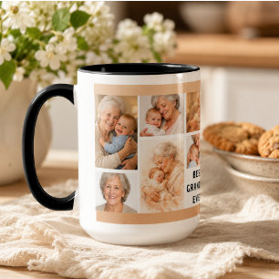 Taza Collage de fotos personalizadas de la abuela Día