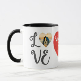 Taza Collage de fotos personalizadas de San Valentín "A