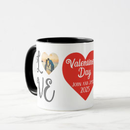 Taza Collage de fotos personalizadas de San Valentín "A