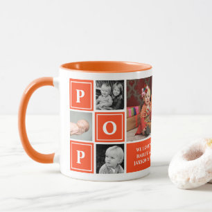 Taza Collage de fotos personalizadas naranja Pop We Lov