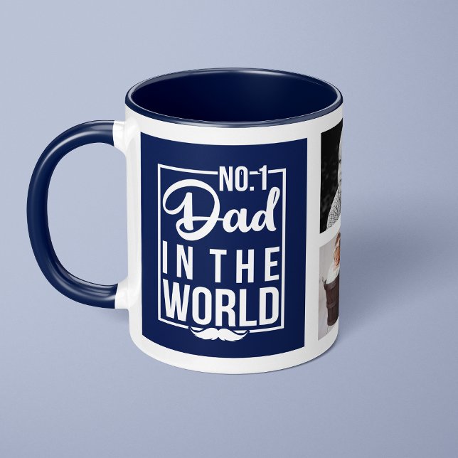 Taza Collage de fotos Personalizado azul de la Marina d (Subido por el creador)