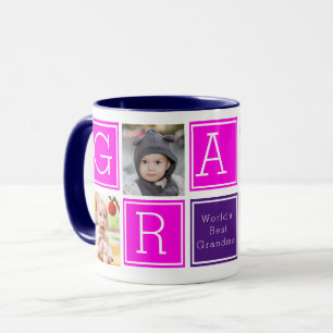 Taza Collage de fotos Personalizado de abuela personali