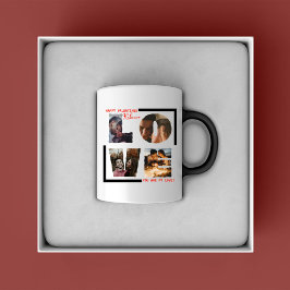 Taza Collage de fotos personalizado "LOVE" en negro mod