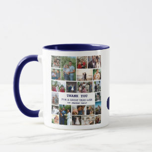 Taza Collage de fotos simple   Family Monogram Keepsake