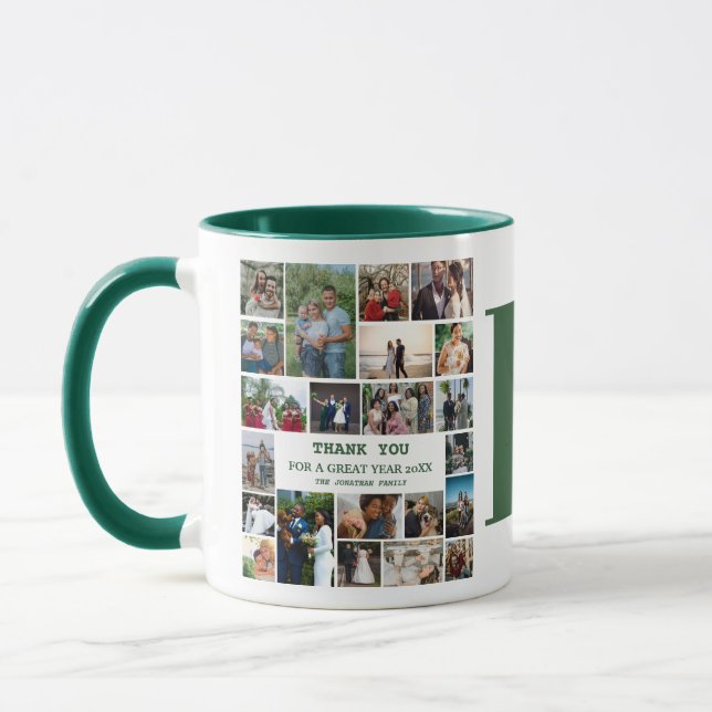 Taza Collage de fotos simple | Family Monogram Keepsake (Izquierda)