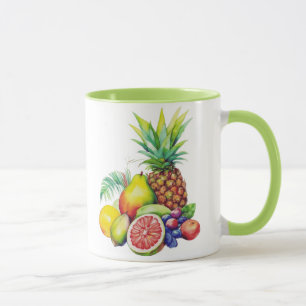 Taza Collage de Frutas Tropicales