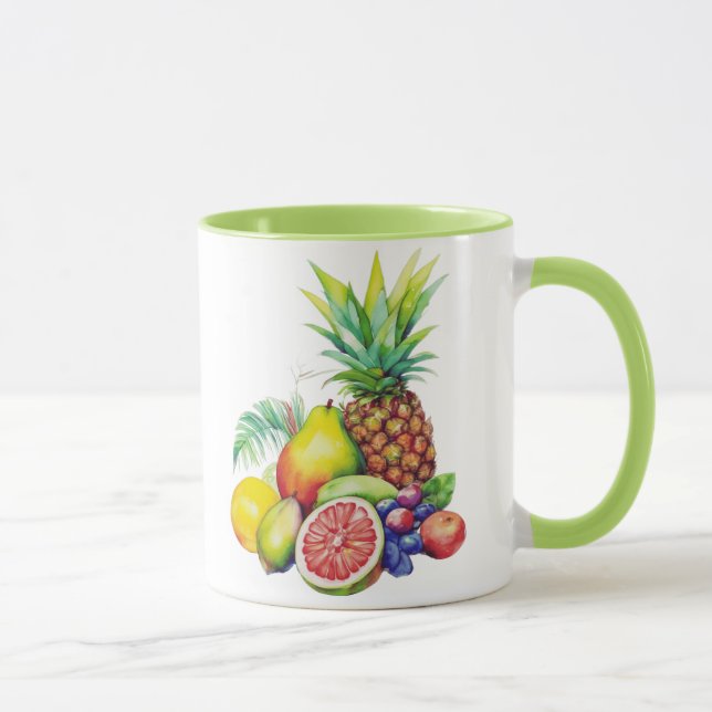 Taza Collage de Frutas Tropicales (Derecha)