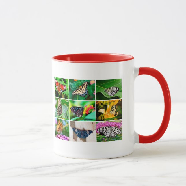Taza Collage de mariposas espléndidas, 9 fotos (Derecha)