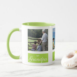 Taza Collage de plaza personalizada foto para el abuelo