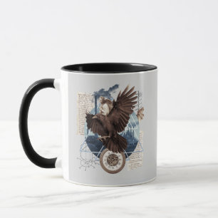 Taza Collage de raven misterioso - Vintage y futurista