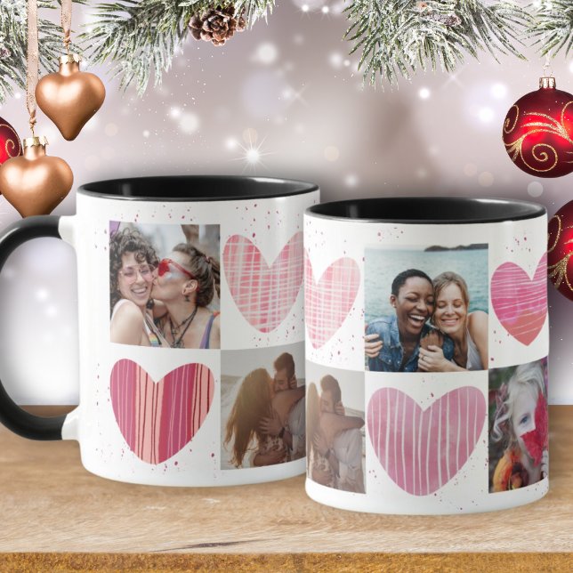Taza Collage de Valentine Photo Heart (Subido por el creador)