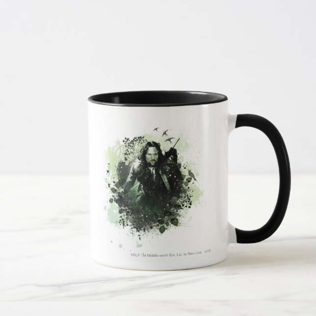 Taza Collage de vectores de Greenish Aragorn (Derecha)