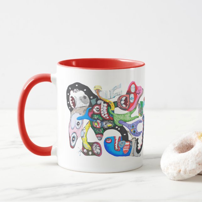 Taza Collage del monstruo (Con donut)