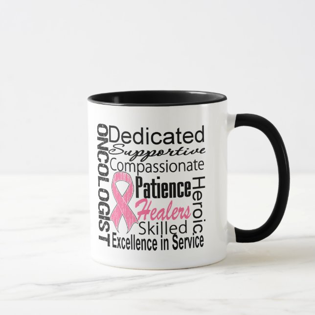 Taza Collage del oncólogo del cáncer de pecho (Derecha)