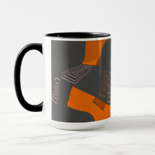 Taza Collage egipcio soñado - gris Naranja rojo