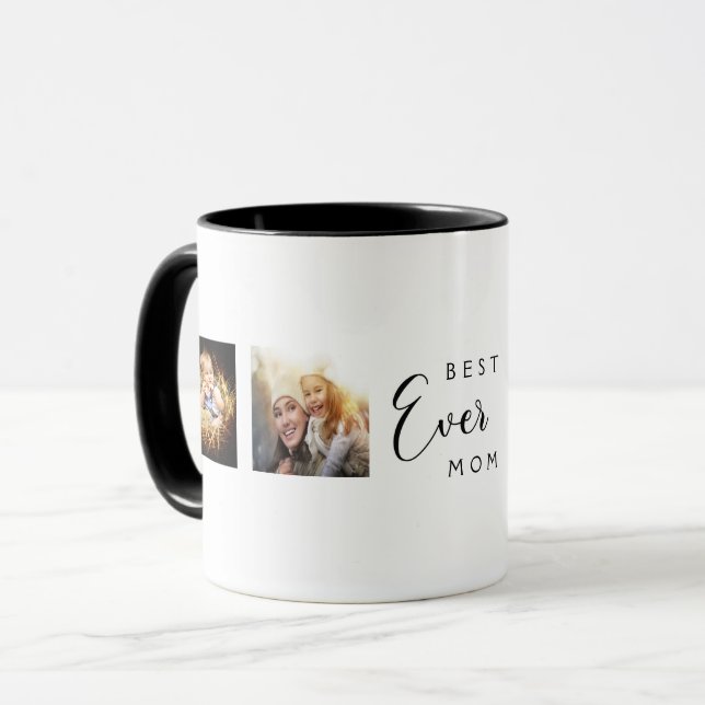 Taza Collage fotográfico materno blanco negro (Anverso izquierdo)
